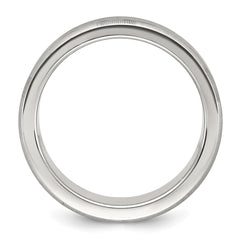 Chisel Stainless Steel Brushed Laser Design 8mm Band