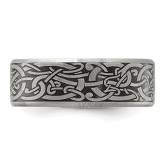 Chisel Stainless Steel Brushed Laser Design 8mm Band