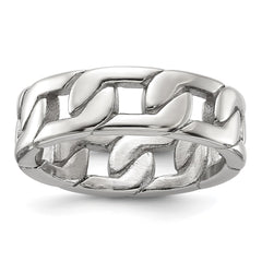 Chisel Stainless Steel Polished Chain Style 7mm Band