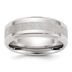 Chisel Stainless Steel Polished with Brushed Center 8mm Band