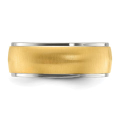 Chisel Stainless Steel Polished with Brushed Yellow IP-plated Center 8mm Band