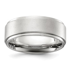 Chisel Stainless Steel Polished with Brushed Center 8mm Band