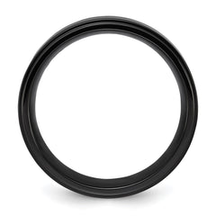 Chisel Stainless Steel Polished Black IP-plated Brushed Center 8mm Band