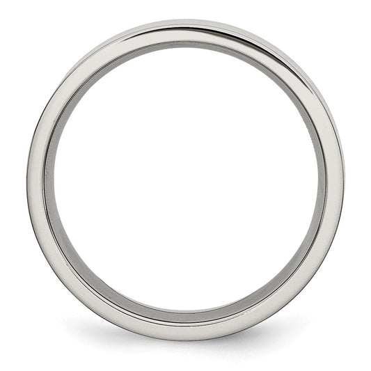 Chisel Stainless Steel Polished 6mm Flat Band