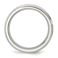 Chisel Stainless Steel Polished with Satin Center 6mm Grooved Edge Band