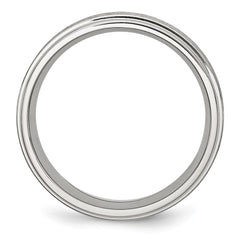Chisel Stainless Steel Brushed and Polished 8mm Grooved Edge Band