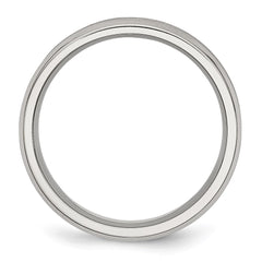 Chisel Stainless Steel Brushed and Polished Concave 6mm Beveled Edge Band