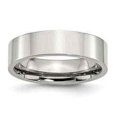 Chisel Stainless Steel Polished 6mm Flat Band