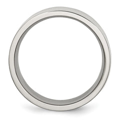 Chisel Stainless Steel Polished 8mm Flat Band