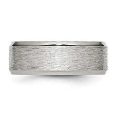 Chisel Stainless Steel Polished with Grain Finish Center 8mm Ridged Edge Band