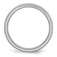 Chisel Stainless Steel Polished with Brushed Edge 6mm Grooved Band