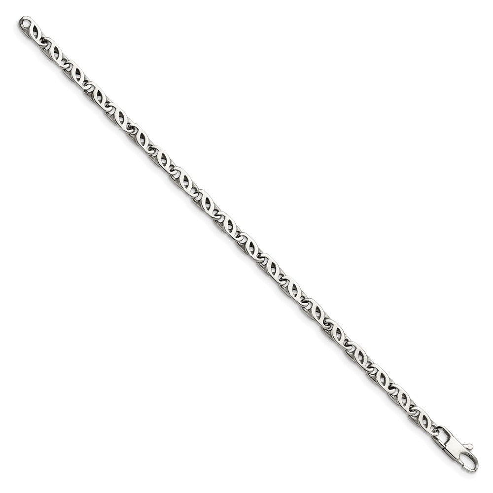 Chisel Stainless Steel Polished 7.5 inch Fancy Link Bracelet SRB1042-7.5