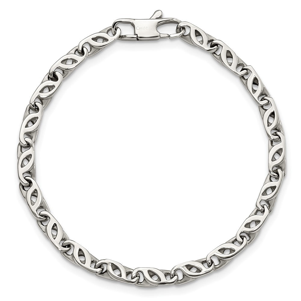 Chisel Stainless Steel Polished 7.5 inch Fancy Link Bracelet SRB1042-7.5