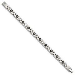 Chisel Stainless Steel Brushed and Polished with Magnetic Ball Accent 8.5 inch Link Bracelet SRB105-8.5