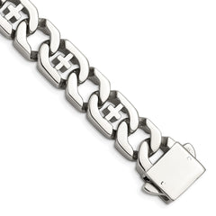 Chisel Stainless Steel Polished Crosses 8.5 inch Link Bracelet SRB1061-8.5
