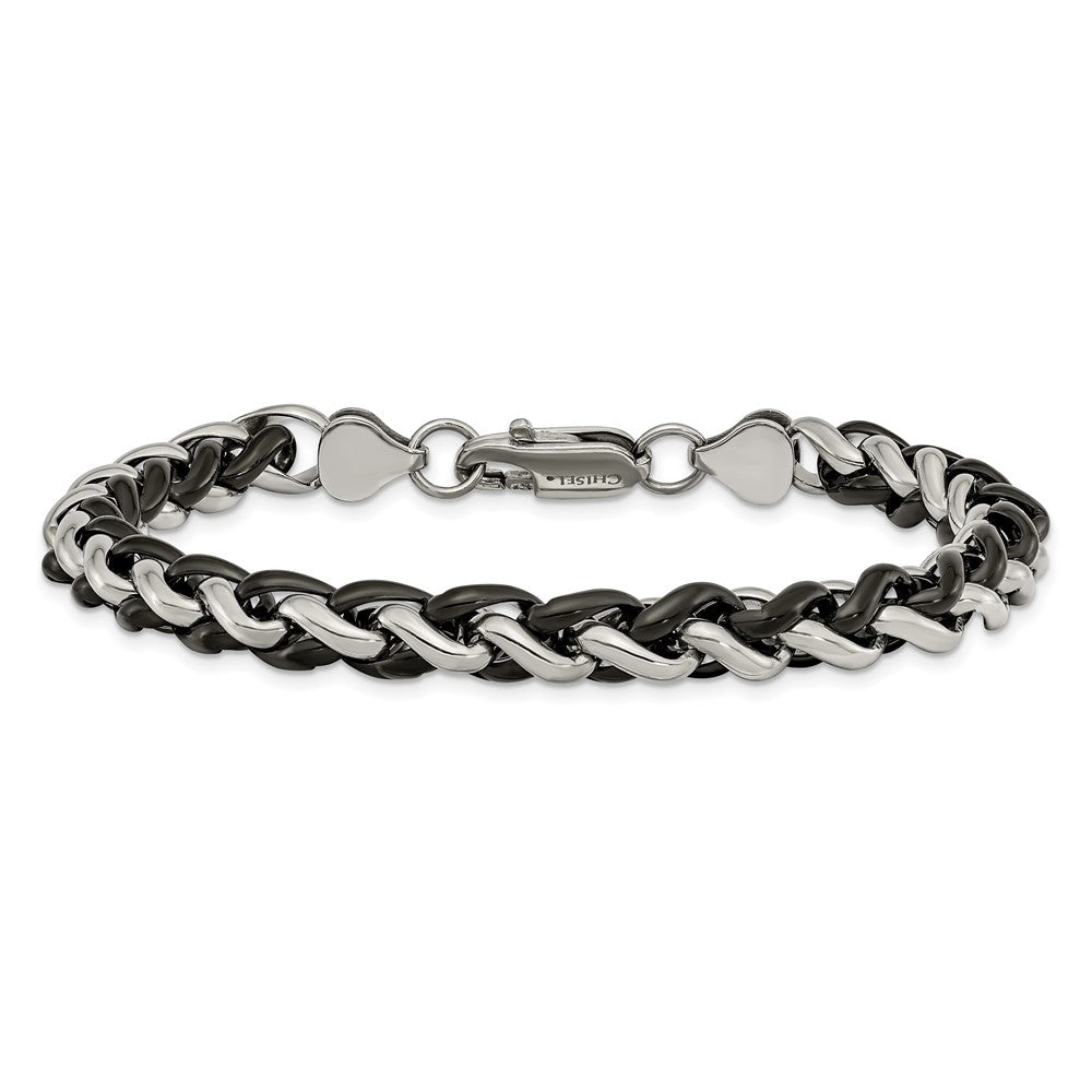 Chisel Stainless Steel Polished Black IP-plated 8.25 inch Bracelet SRB1090-8.25