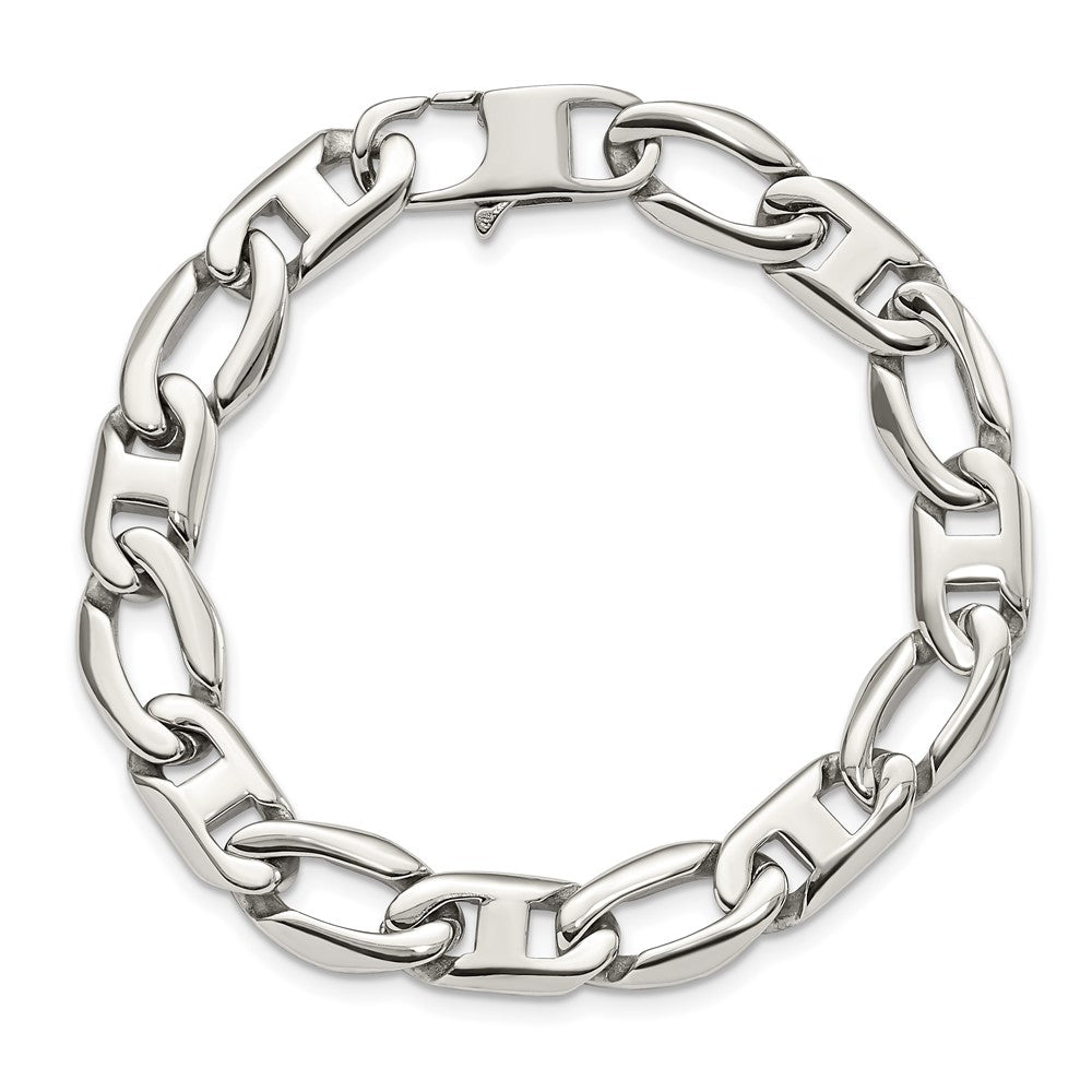 Chisel Stainless Steel Polished 8.5 inch Open Link Bracelet SRB1098-8.5