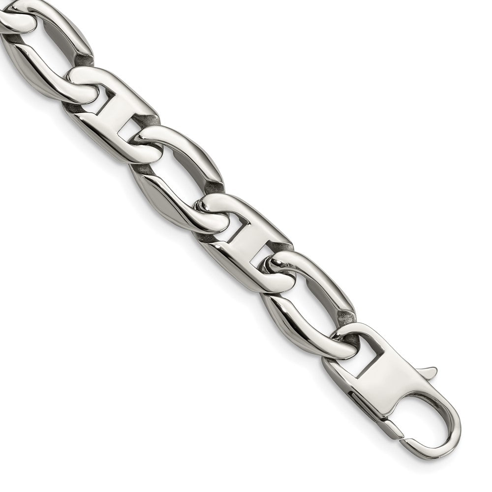 Chisel Stainless Steel Polished 8.5 inch Open Link Bracelet SRB1098-8.5