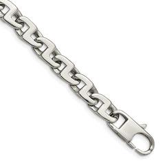 Chisel Stainless Steel Polished 8.5 inch Fancy Square Link Bracelet SRB1099-8.5