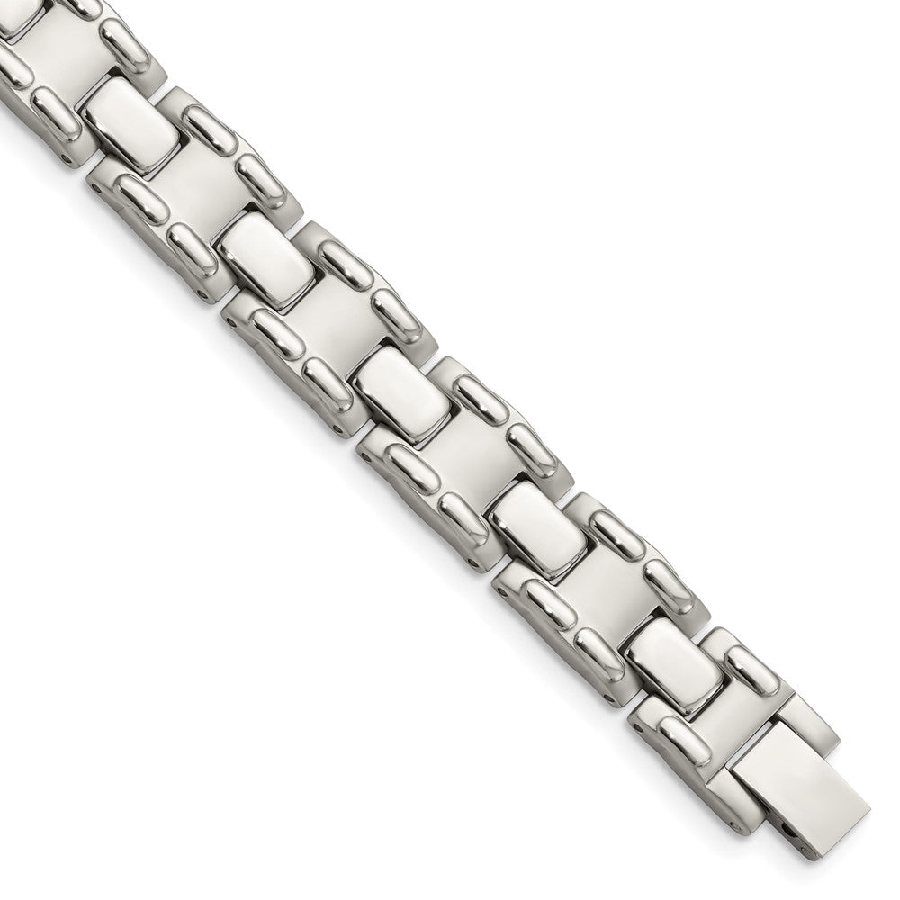 Chisel Stainless Steel Brushed and Polished 8.75 inch Link Bracelet SRB111-8.75