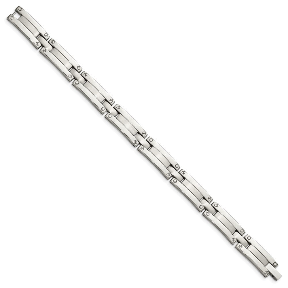 Chisel Stainless Steel Brushed and Polished 8.5 inch Link Bracelet SRB117-8.5