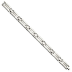 Chisel Stainless Steel Brushed and Polished 8.5 inch Link Bracelet SRB117-8.5