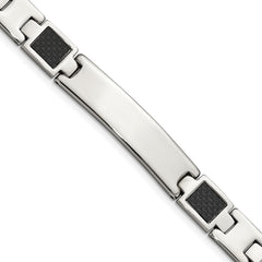 Chisel Stainless Steel Brushed and Polished Black Carbon Fiber Inlay 8.5 inch ID Bracelet SRB120-8.5