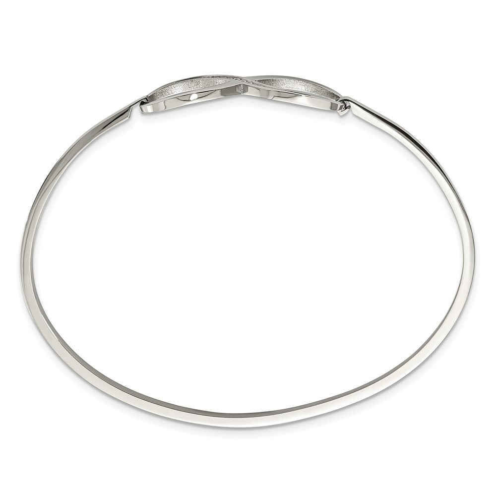 Chisel Stainless Steel Polished with CZ Infinity Symbol Bangle SRB1218