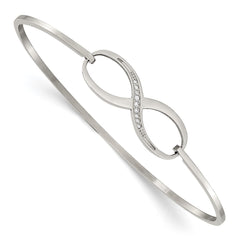 Chisel Stainless Steel Polished with CZ Infinity Symbol Bangle SRB1218
