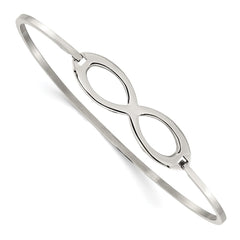 Chisel Stainless Steel Polished Infinity Symbol Bangle SRB1219