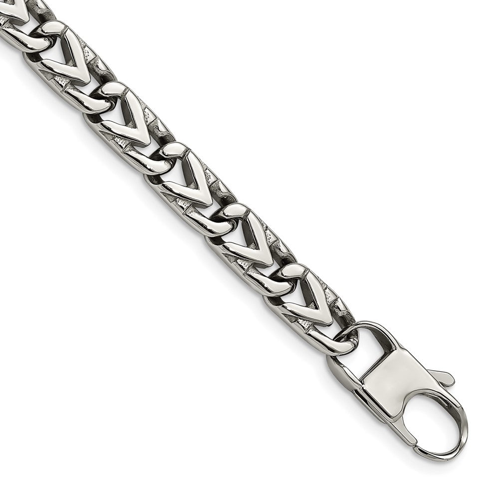 Chisel Stainless Steel Polished 8mm 8.5 inch Fancy Link Bracelet SRB1269-8.5