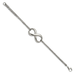 Chisel Stainless Steel Polished Infinity Symbol 7.5 inch Multi-Strand Bracelet SRB1286-7.5