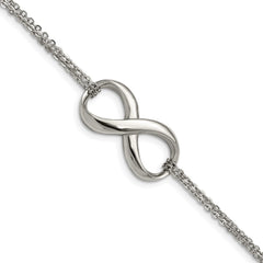 Chisel Stainless Steel Polished Infinity Symbol 7.5 inch Multi-Strand Bracelet SRB1286-7.5