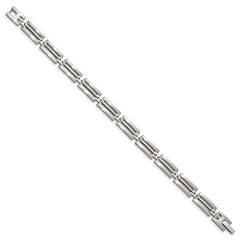 Chisel Stainless Steel Brushed and Polished 8.75 inch Link Bracelet SRB137-8.75