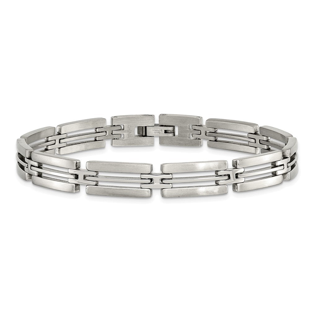 Chisel Stainless Steel Brushed and Polished 8.75 inch Link Bracelet SRB137-8.75