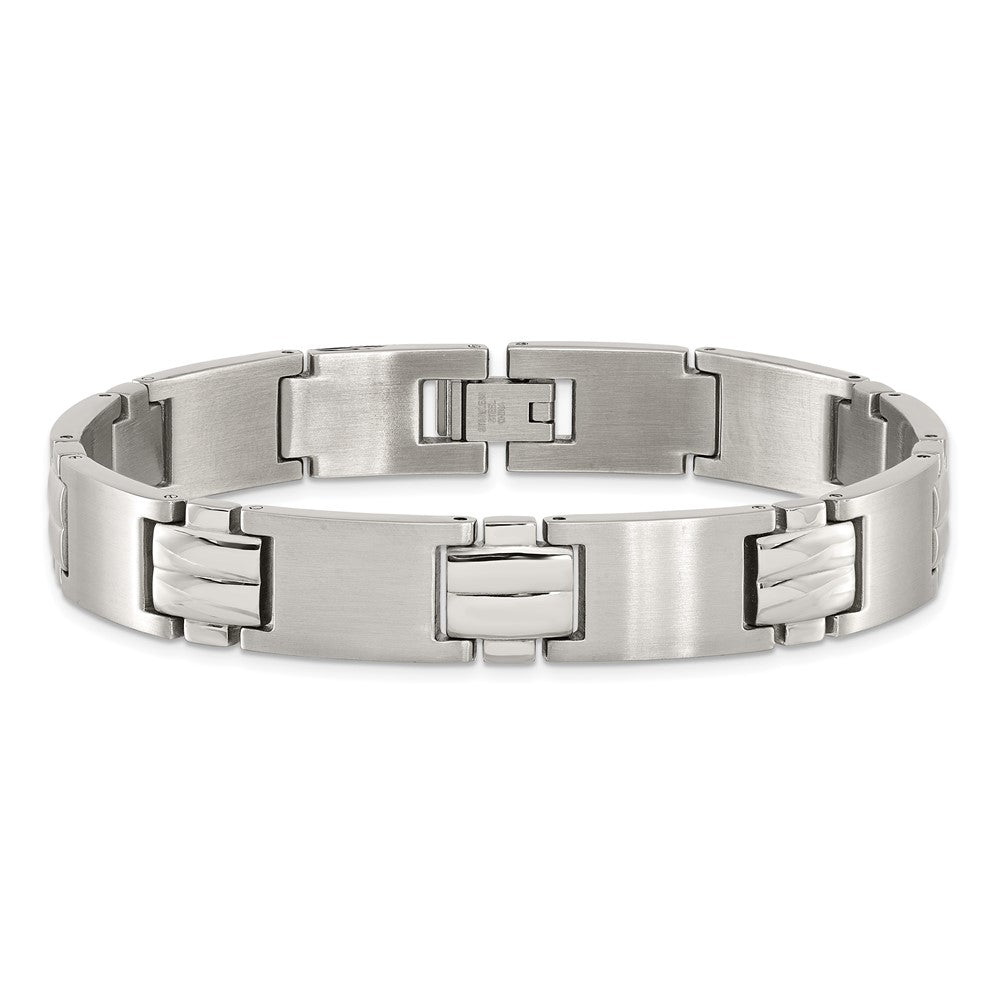Chisel Stainless Steel Brushed and Polished 8.25 inch Link Bracelet SRB138-8.5