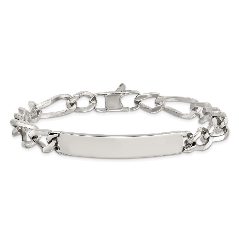 Chisel Stainless Steel Polished Figaro 9.25 inch ID Bracelet SRB1402-9.25