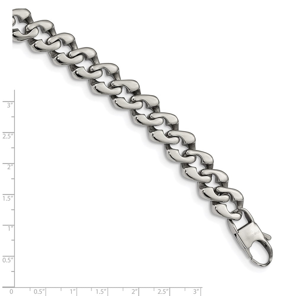 Chisel Stainless Steel Polished 8.5 inch Fancy Link Bracelet SRB1476-8.5