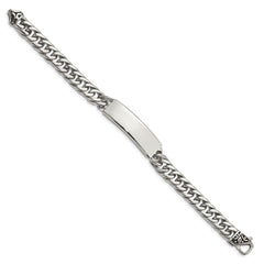 Chisel Stainless Steel Antiqued and Polished Curb Chain 8.5 inch ID Bracelet SRB1478-8.5