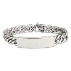 Chisel Stainless Steel Antiqued and Polished Curb Chain 8.5 inch ID Bracelet SRB1478-8.5