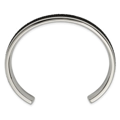 Chisel Stainless Steel Polished with Genuine Stingray Inlay Cuff Bangle SRB1501