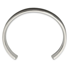 Chisel Stainless Steel Polished Black IP-plated with Black Carbon Fiber Inlay Cuff Bangle SRB1503