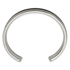 Chisel Stainless Steel Polished with Enameled Koa Wood Inlay Cuff Bangle SRB1508