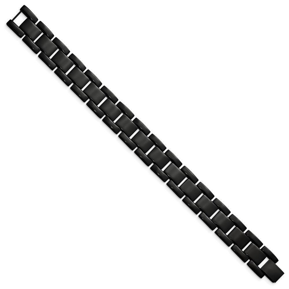 Chisel Stainless Steel Polished Black IP-plated 8.25 inch Link Bracelet SRB151-8.5