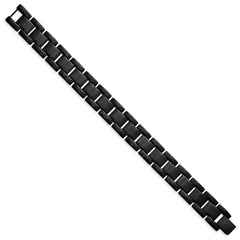 Chisel Stainless Steel Polished Black IP-plated 8.25 inch Link Bracelet SRB151-8.5