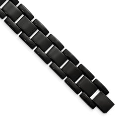 Chisel Stainless Steel Polished Black IP-plated 8.25 inch Link Bracelet SRB151-8.5