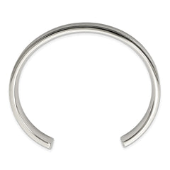 Chisel Stainless Steel Brushed and Polished Ridged Edge 11mm Cuff Bangle SRB1516