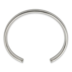 Chisel Stainless Steel Polished and Grooved 9mm Cuff Bangle SRB1517