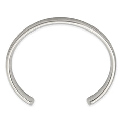Chisel Stainless Steel Brushed and Polished Ridged Edge 11mm Cuff Bangle SRB1518