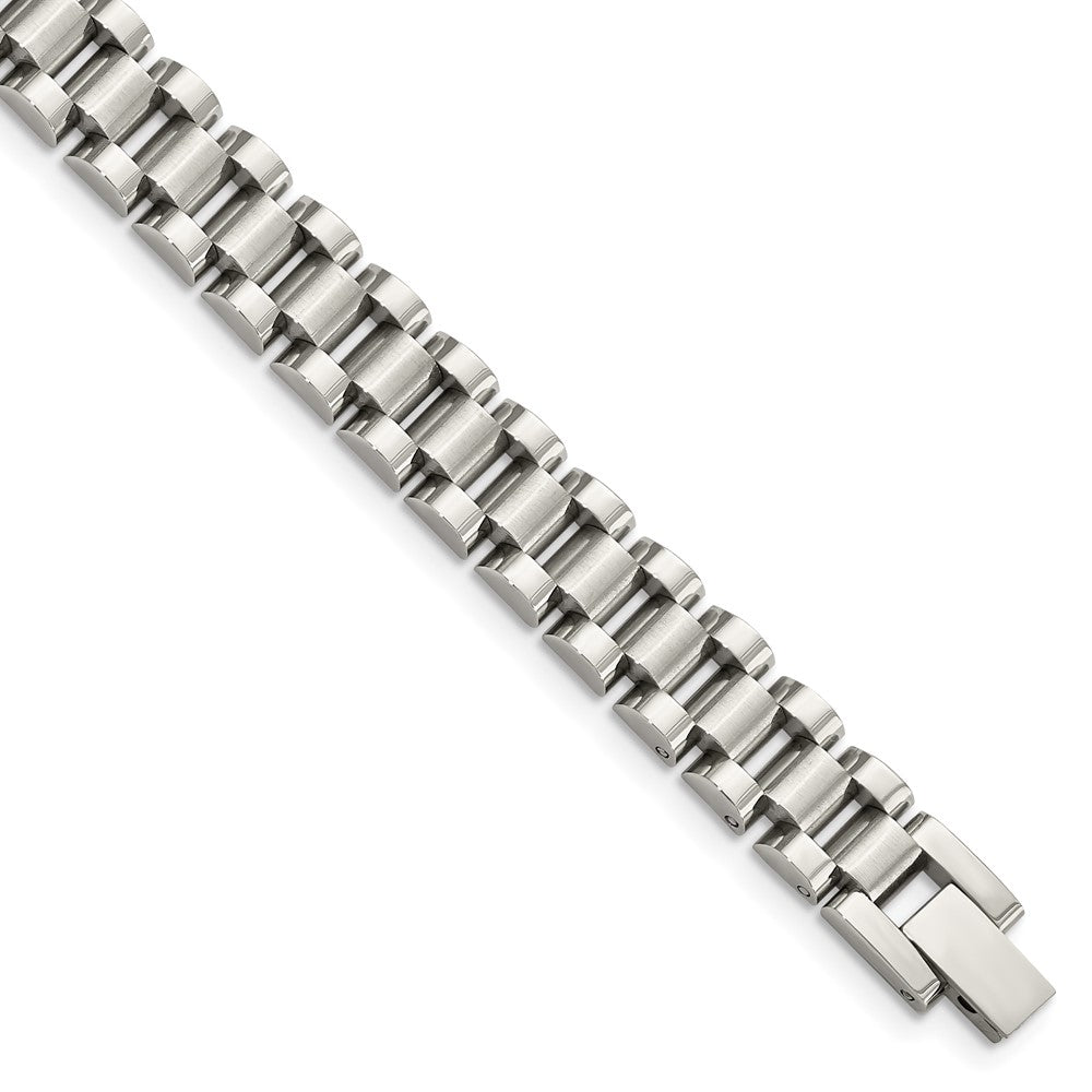 Chisel Stainless Steel Brushed and Polished 8.5 inch Link Bracelet SRB152-8.5
